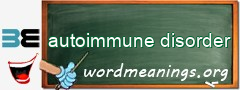 WordMeaning blackboard for autoimmune disorder